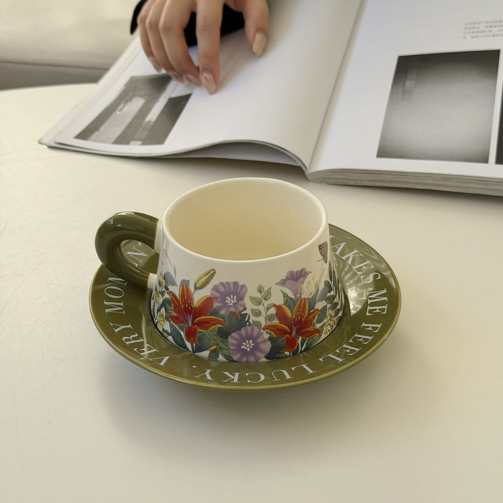 Ceramic Floral Mug Set