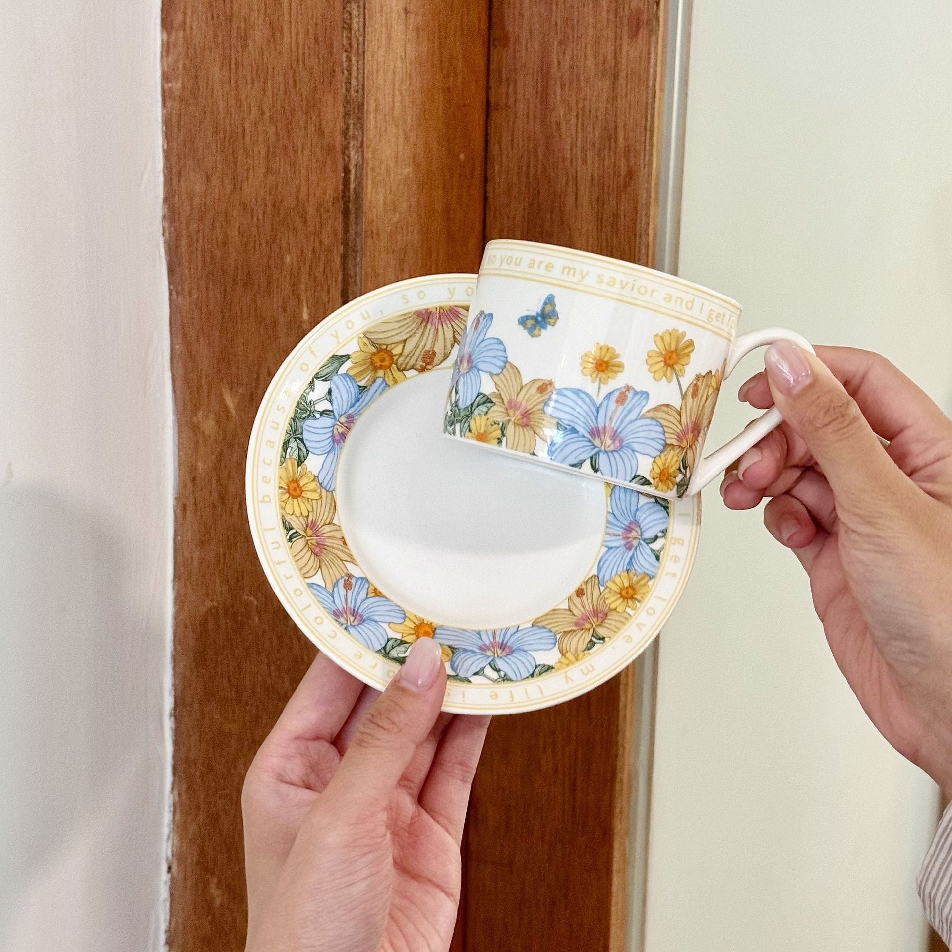 Floral Coffee Cup and Saucer Gift Set