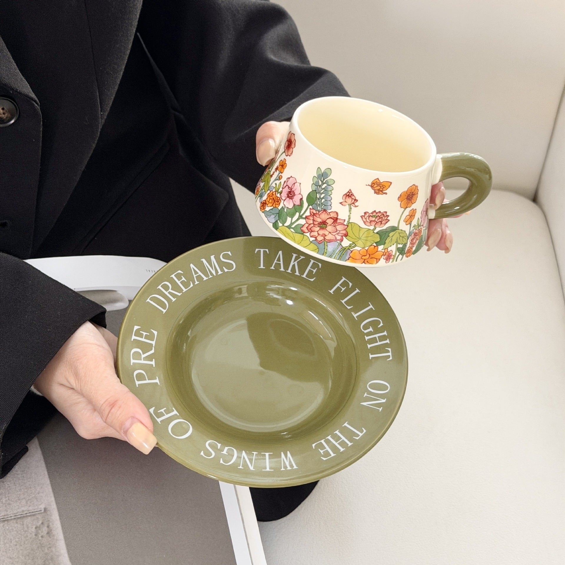 Garden Coffee Cup and Saucer Set