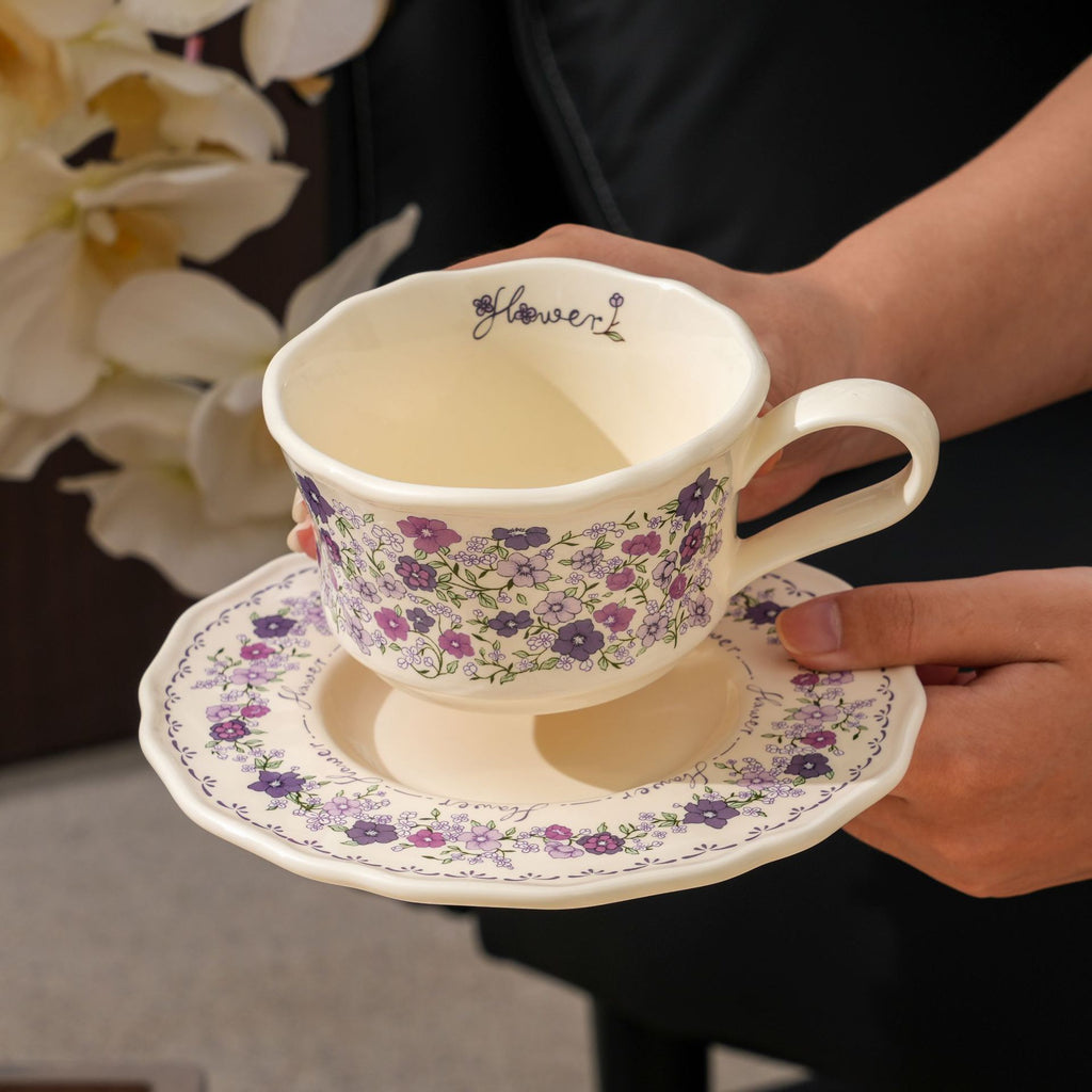 Ditsy Floral Coffee Cup and Saucer Set