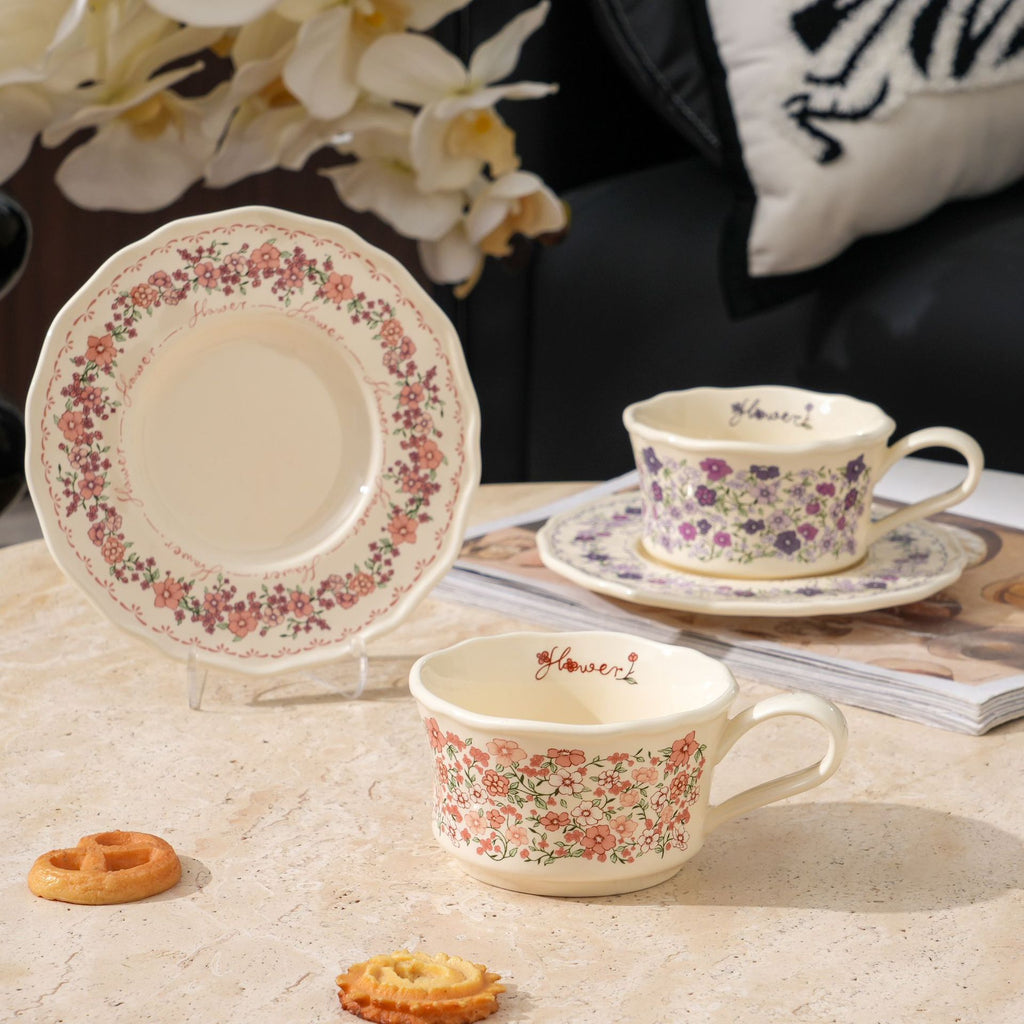 Ditsy Floral Coffee Cup and Saucer Set