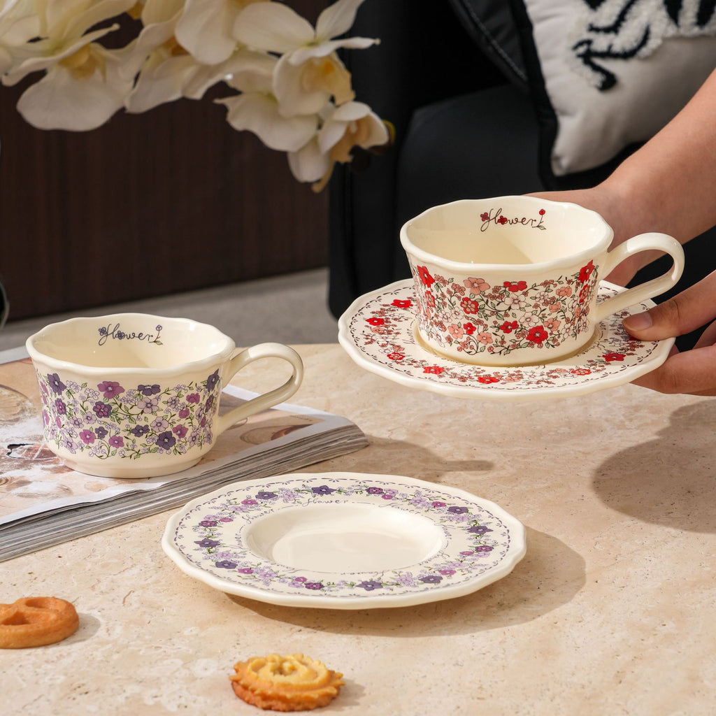 Ditsy Floral Coffee Cup and Saucer Set