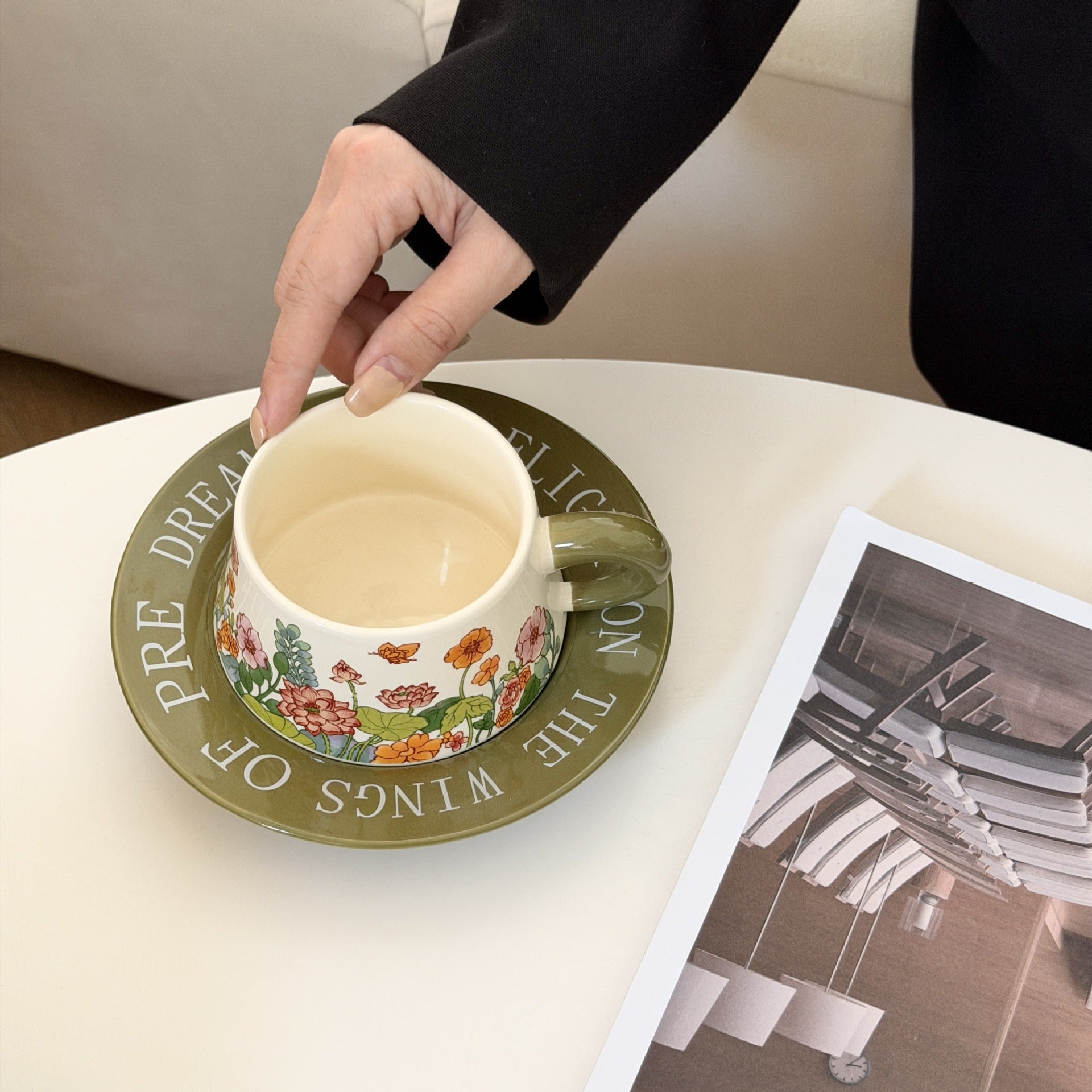 Garden Coffee Cup and Saucer Set