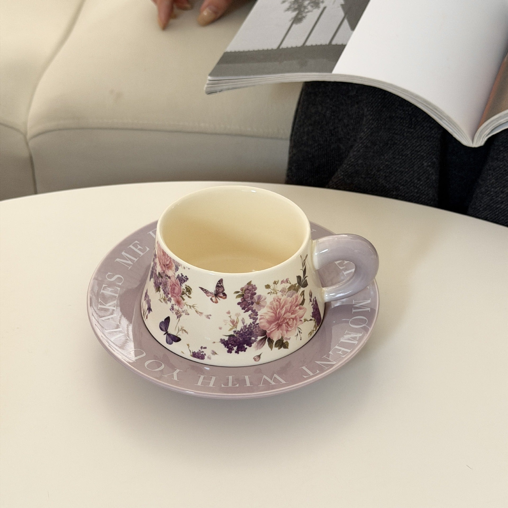 Peony Coffee Cup and Saucer Gift Set