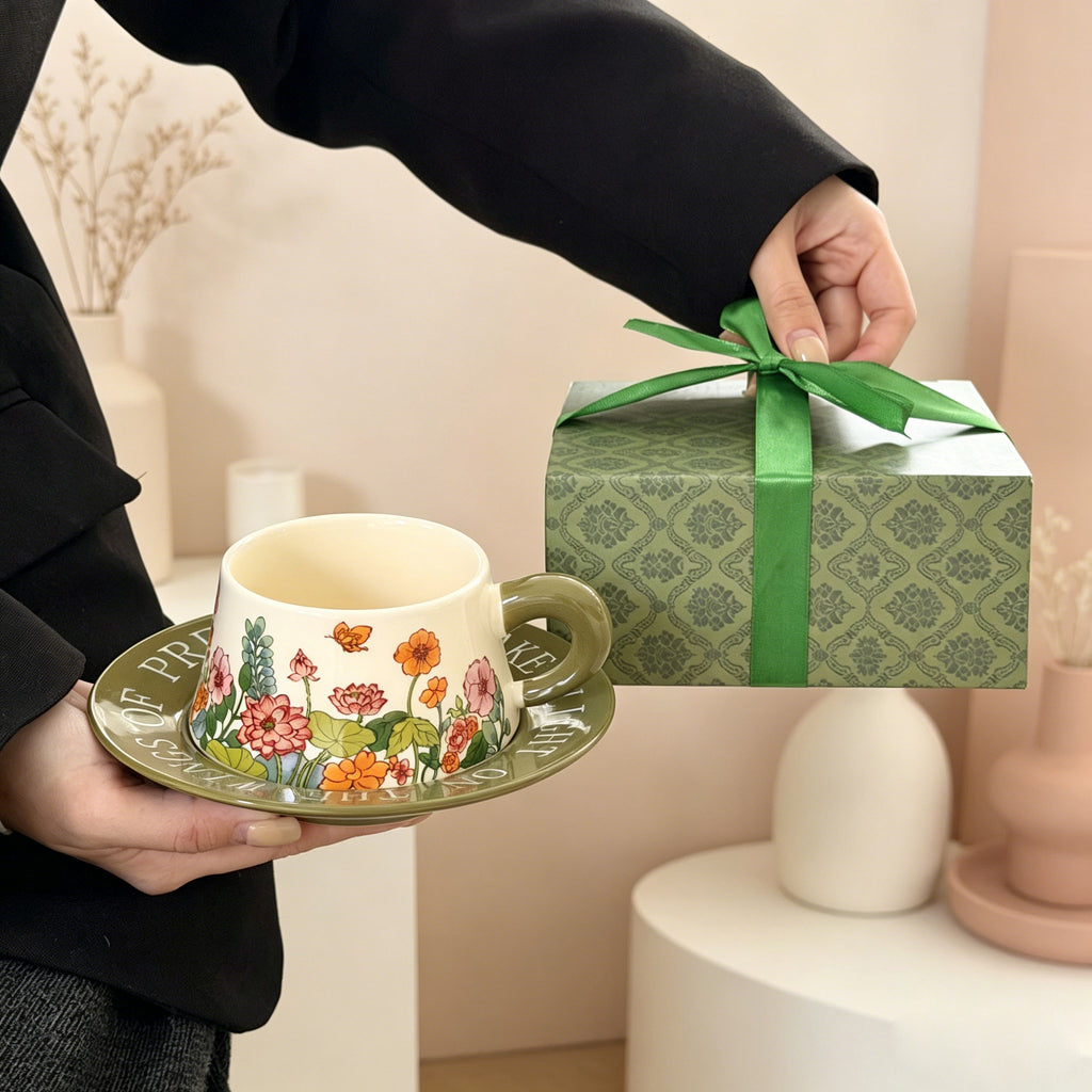Garden Coffee Cup and Saucer Set