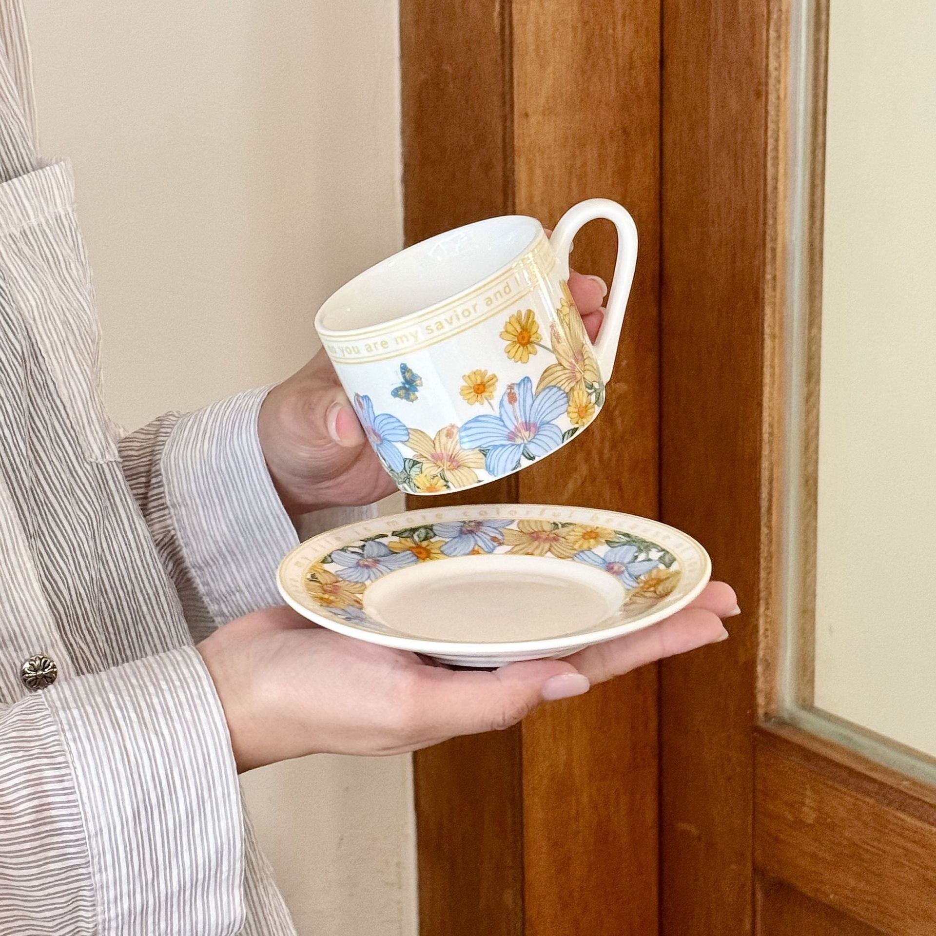 Floral Coffee Cup and Saucer Gift Set
