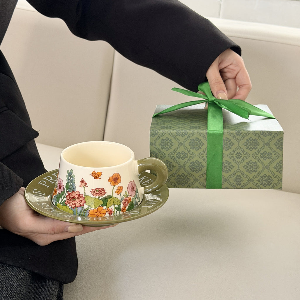Garden Coffee Cup and Saucer Set