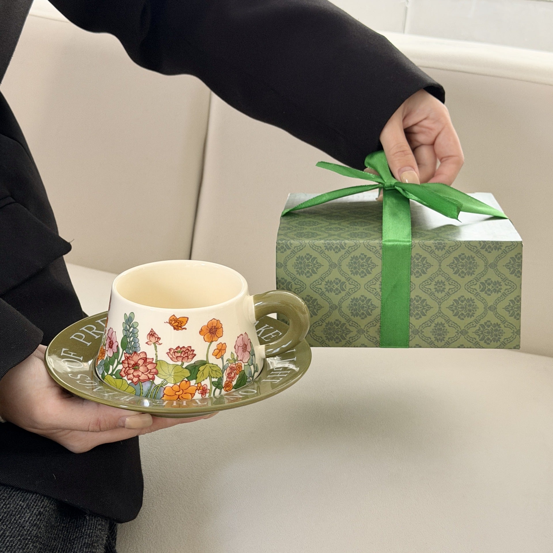 Garden Coffee Cup and Saucer Set