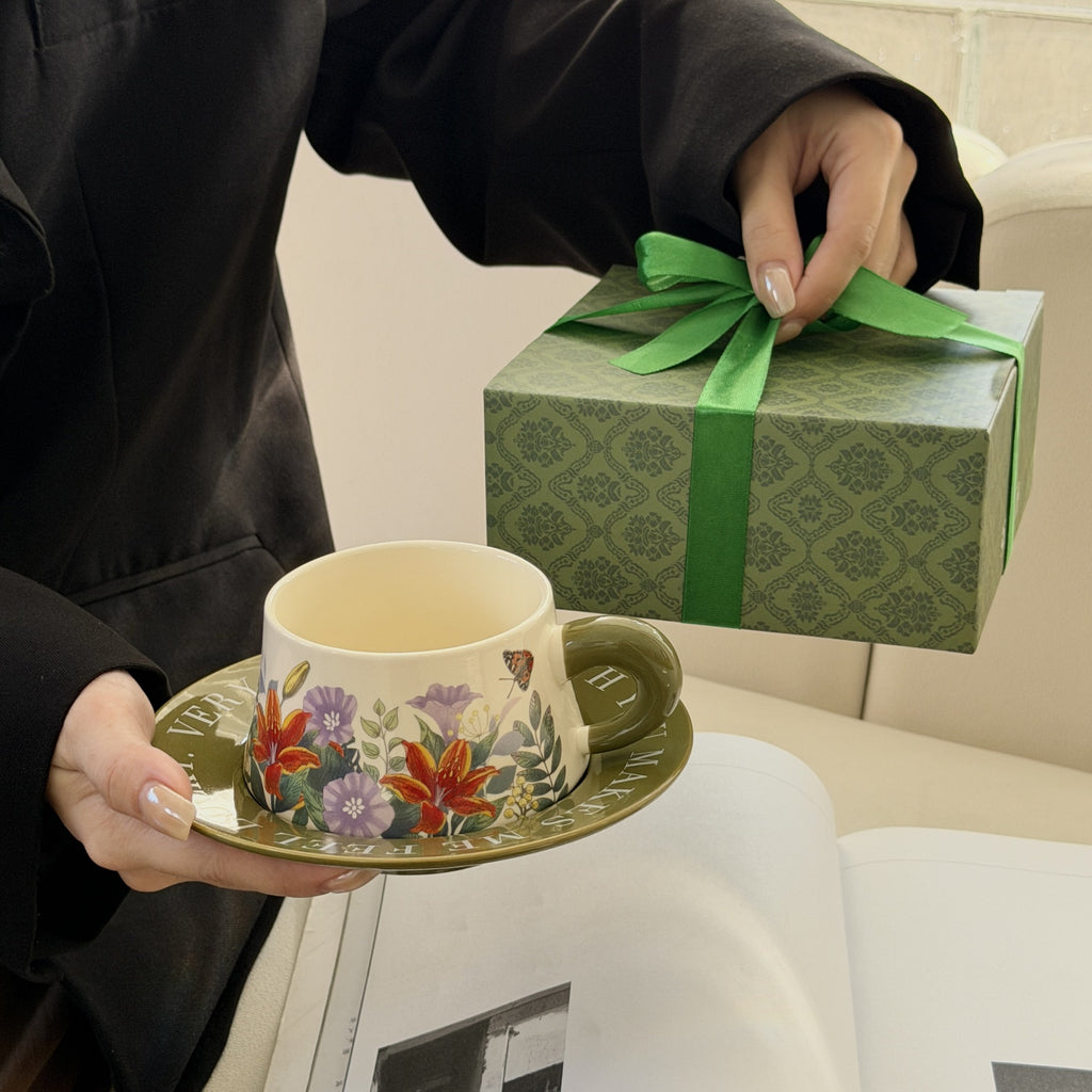 Ceramic Floral Mug Set