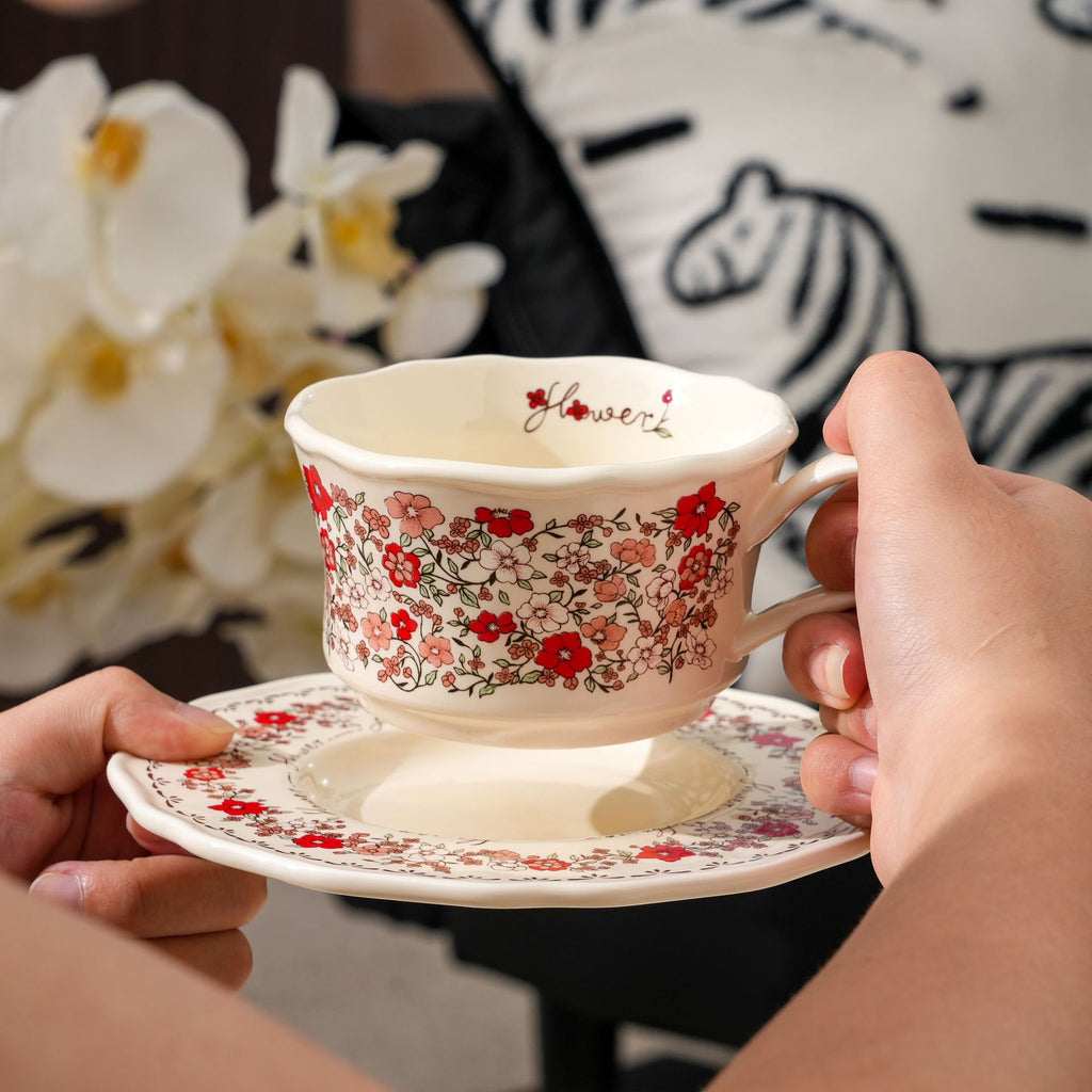 Ditsy Floral Coffee Cup and Saucer Set