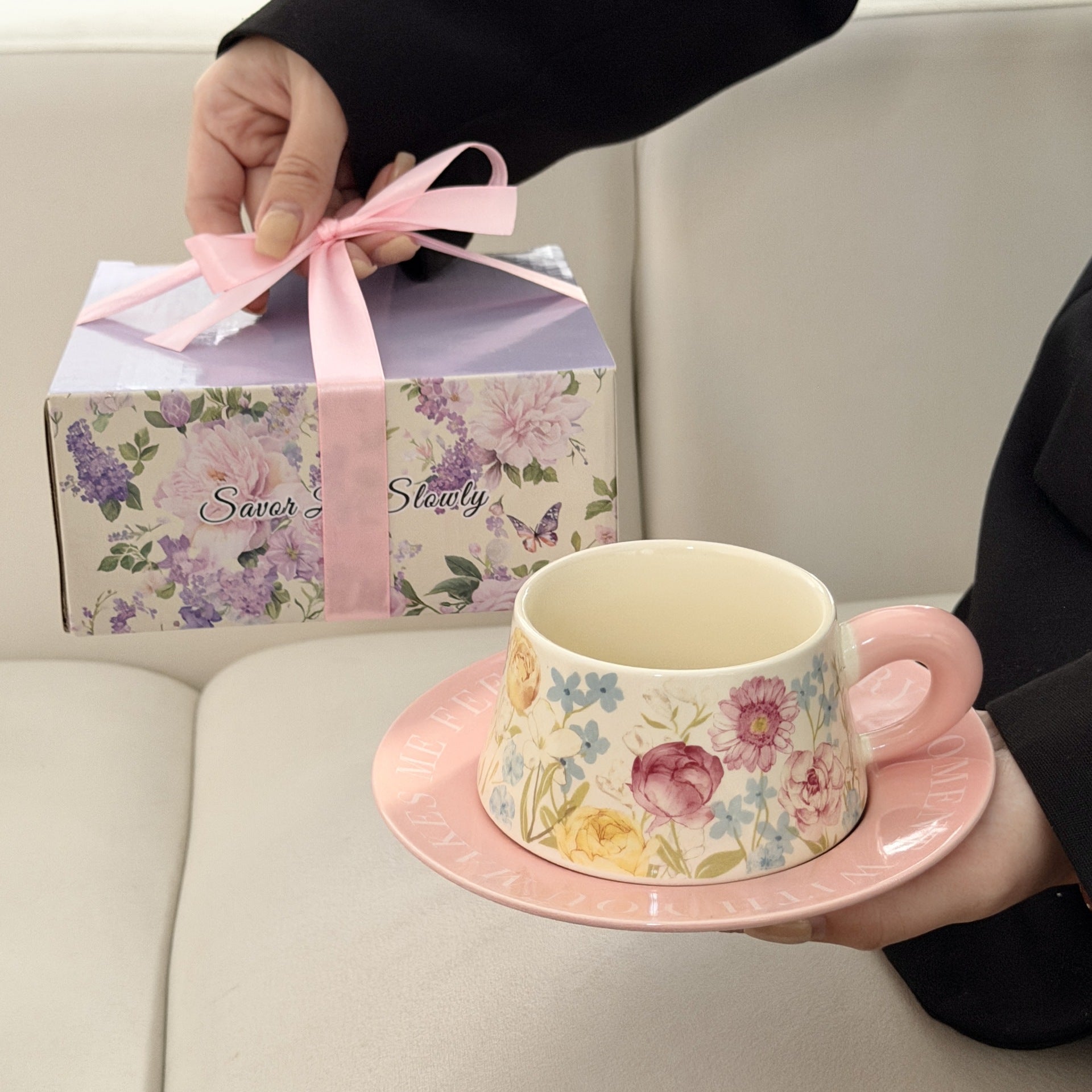 Garden Coffee Cup and Saucer Set