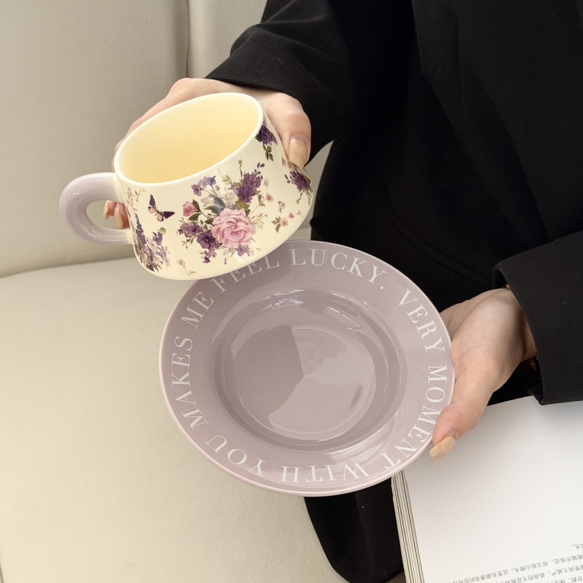 Peony Coffee Cup and Saucer Gift Set
