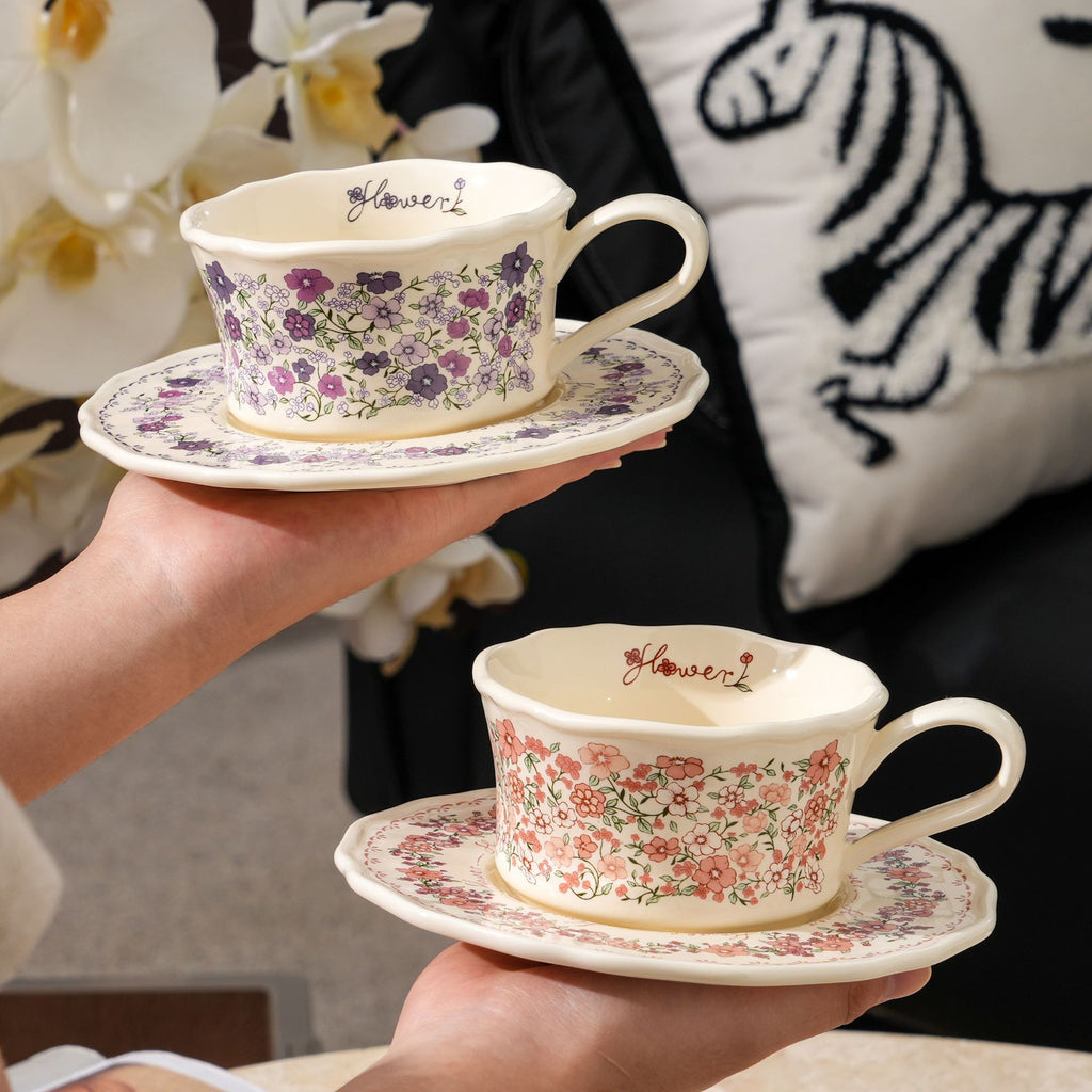 Ditsy Floral Coffee Cup and Saucer Set