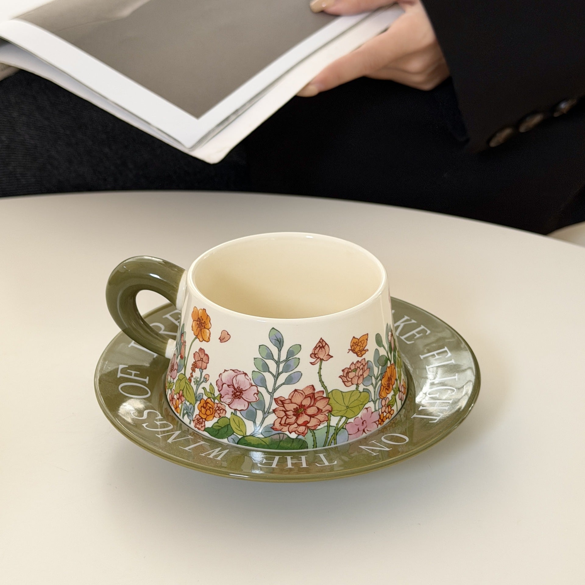 Garden Coffee Cup and Saucer Set